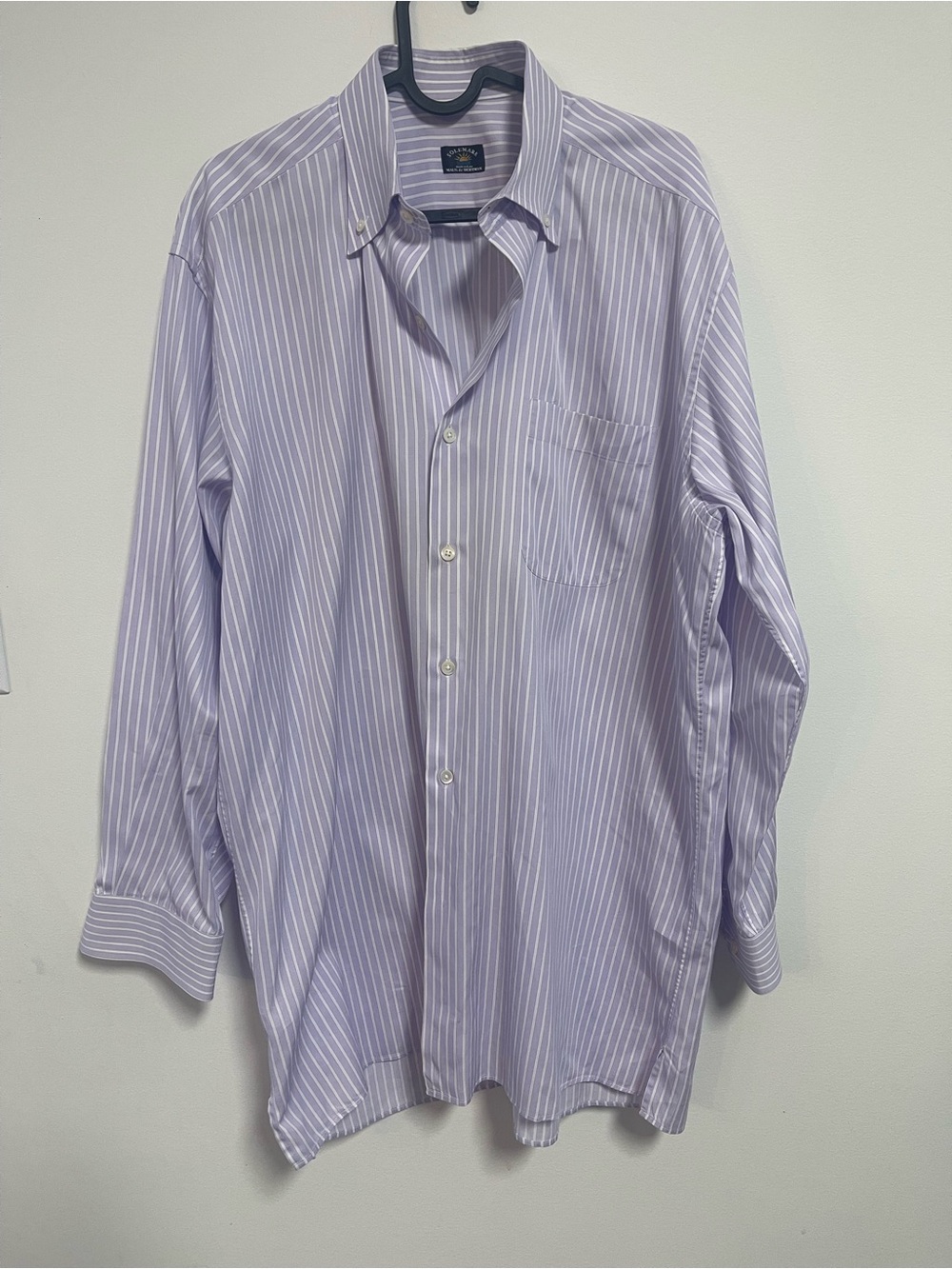 Maus & Hoffman Solemare Mens Purple Stripe Button Down Shirt 100% Cotton Luxury